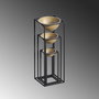 Aberto Design Maceta Decorativa de Metal Negro y Dorado GED-019-A